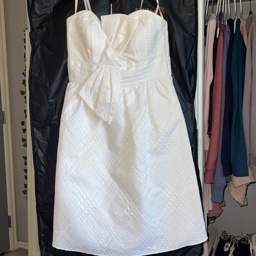strapless mini dress